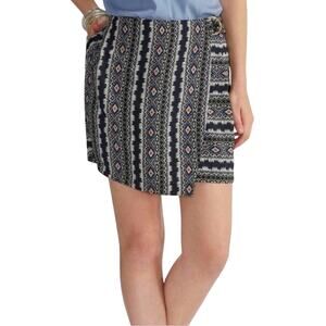 Cato Plus Size 18W Aztec Geometric Skort Black White Peach Pull-On Shorts